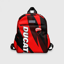 Детский рюкзак Ducati - красные волны, цвет: 3D-принт