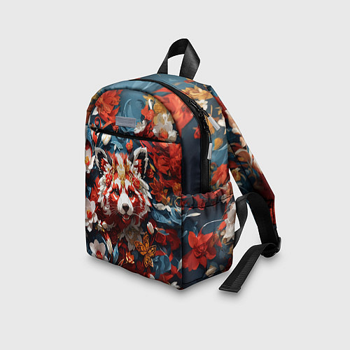 Детский рюкзак Красная панда в цветах / 3D-принт – фото 3