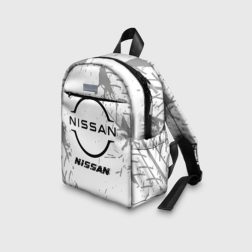 Детский рюкзак Nissan speed на светлом фоне со следами шин / 3D-принт – фото 3