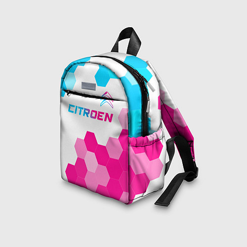 Детский рюкзак Citroen neon gradient style: символ сверху / 3D-принт – фото 3