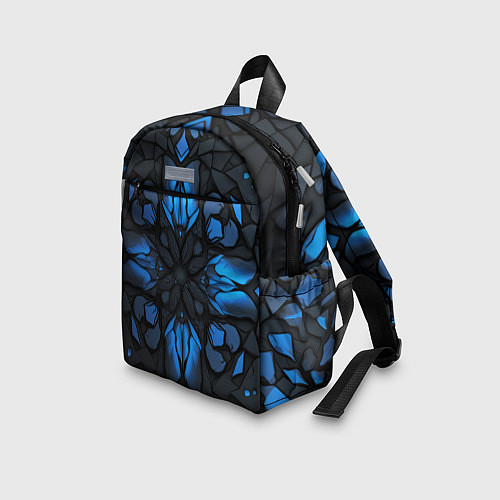 Детский рюкзак Синий абстрактный узор на плитах / 3D-принт – фото 3