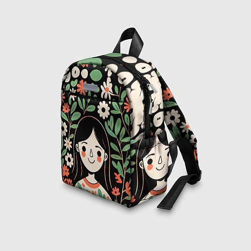 Детский рюкзак Девочка в цветах - Бохо / 3D-принт – фото 3