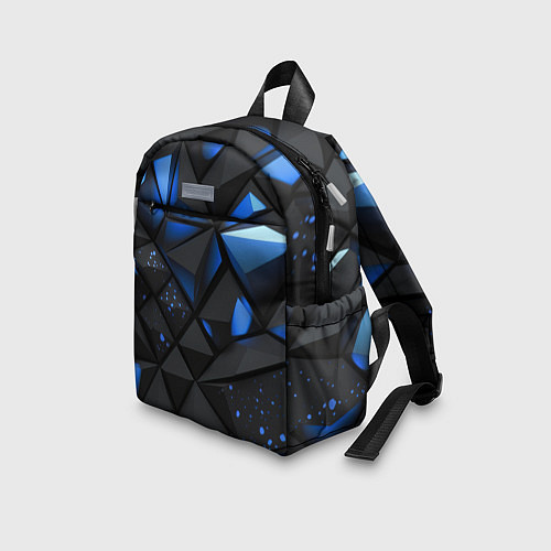 Детский рюкзак Blue black texture / 3D-принт – фото 3