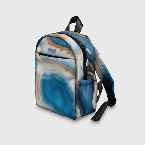 Детский рюкзак Волна голубого агата / 3D-принт – фото 3