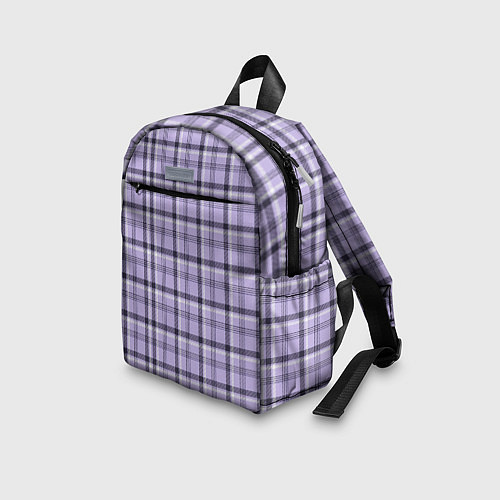 Детский рюкзак Фиолетовая клетка / 3D-принт – фото 3