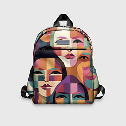 Детский рюкзак Геометрические портреты девушек, цвет: 3D-принт