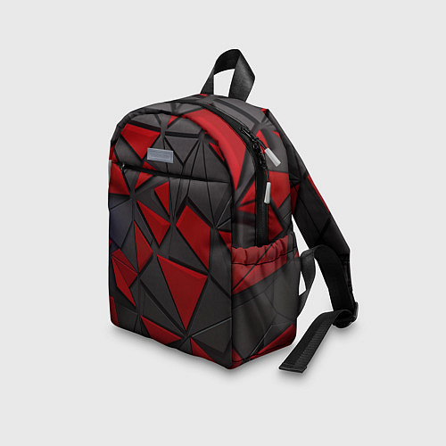 Детский рюкзак Черные и красные объемные элементы / 3D-принт – фото 3