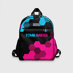 Детский рюкзак Tomb Raider - neon gradient: символ сверху, цвет: 3D-принт