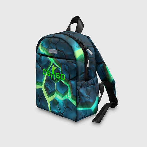 Детский рюкзак CS GO green texture logo / 3D-принт – фото 3
