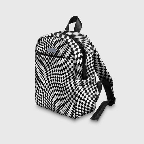 Детский рюкзак Черно-белая шахматная иллюзия / 3D-принт – фото 3