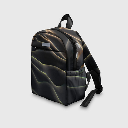 Детский рюкзак Объемная темная текстура / 3D-принт – фото 3