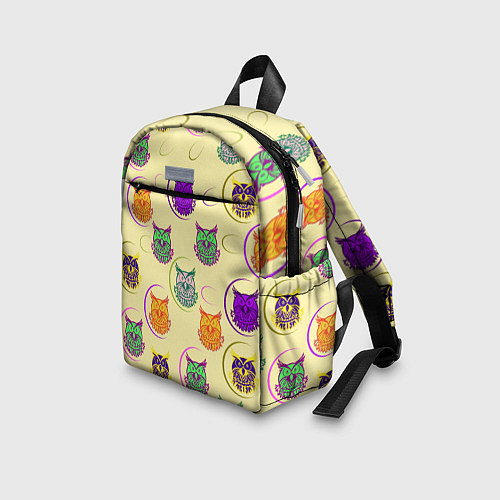 Детский рюкзак Сова - разноцветные птицы / 3D-принт – фото 3