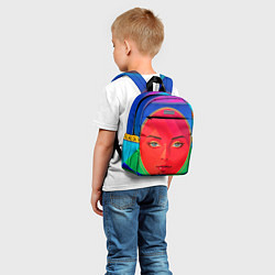 Детский рюкзак Девушка красноликая овал в прямоугольнике, цвет: 3D-принт — фото 2