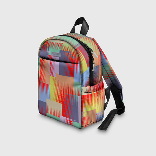 Детский рюкзак Веселая разноцветная клетка / 3D-принт – фото 3