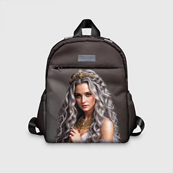 Детский рюкзак Девушка с пепельно-серыми вьющимися волосами, цвет: 3D-принт