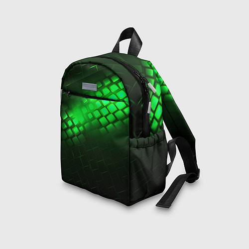Детский рюкзак Неоновые зеленые пластины / 3D-принт – фото 3