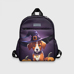 Детский рюкзак Песик и две тыквы на Хэллоуин, цвет: 3D-принт