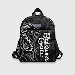Детский рюкзак Балдурс гейт 3 - черный дракон, цвет: 3D-принт