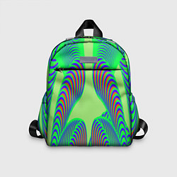 Детский рюкзак Сине-зеленые изгибы, цвет: 3D-принт