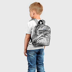 Детский рюкзак Черно-белая мраморная абстракция, цвет: 3D-принт — фото 2