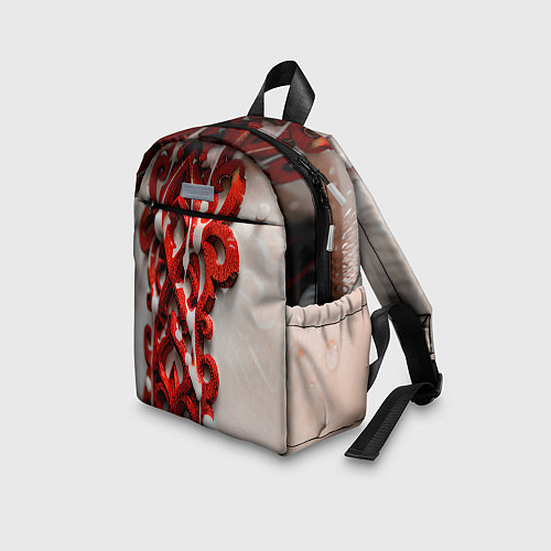 Детский рюкзак Красно-Черные Импульсы / 3D-принт – фото 3