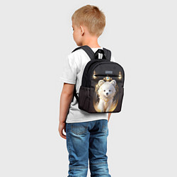Детский рюкзак Белый медвежонок с фонариками, цвет: 3D-принт — фото 2