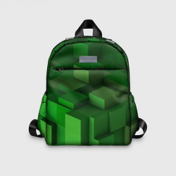 Детский рюкзак Зелёный блоковый паттерн, цвет: 3D-принт