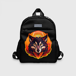 Детский рюкзак Волк на черном фоне, цвет: 3D-принт