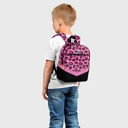 Детский рюкзак Розовый леопард и блестки принт, цвет: 3D-принт — фото 2