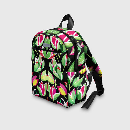 Детский рюкзак Зеркальный паттерн из тюльпанов - мода / 3D-принт – фото 3