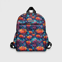 Детский рюкзак Футуристические цветы узор, цвет: 3D-принт