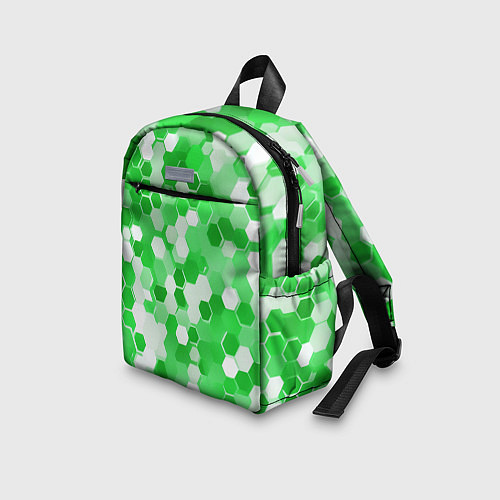 Детский рюкзак Кибер Hexagon Зелёный / 3D-принт – фото 3
