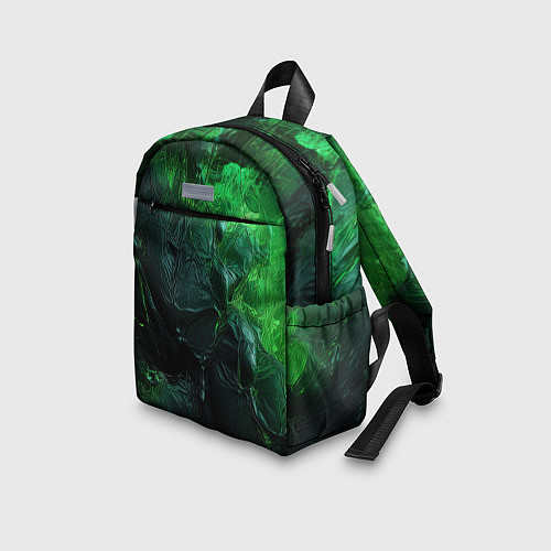 Детский рюкзак Зеленая объемная текстура / 3D-принт – фото 3