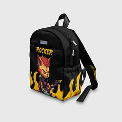Детский рюкзак Кот рокер - огонь, цвет: 3D-принт — фото 2