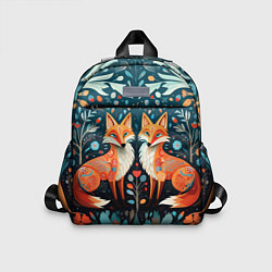 Детский рюкзак Две лисички в стиле фолк арт