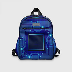 Детский рюкзак Технический синий паттерн