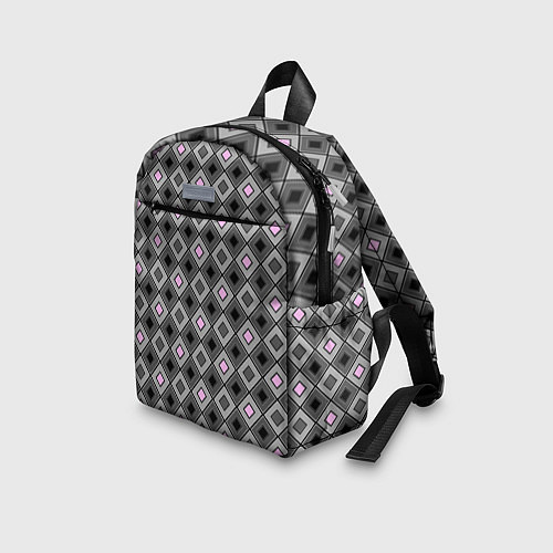 Детский рюкзак Серо - розовый геометрический узор / 3D-принт – фото 3