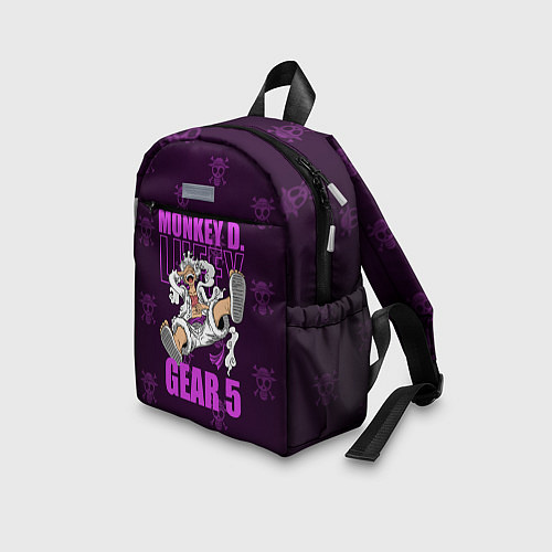 Детский рюкзак Ван пис - Луффи фиолетовый / 3D-принт – фото 3