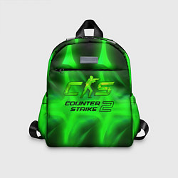 Детский рюкзак Counter strike 2 green logo, цвет: 3D-принт