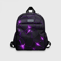 Детский рюкзак Неоновые плиты с фиолетовым свечением, цвет: 3D-принт