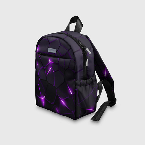 Детский рюкзак Неоновые плиты с фиолетовым свечением / 3D-принт – фото 3