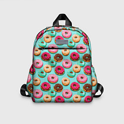 Детский рюкзак Разноцветные пончики паттерн, цвет: 3D-принт