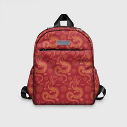 Детский рюкзак Dragon red pattern, цвет: 3D-принт