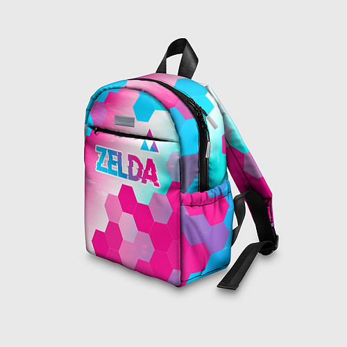 Детский рюкзак Zelda neon gradient style: символ сверху / 3D-принт – фото 3
