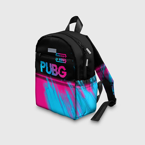 Детский рюкзак PUBG - neon gradient: символ сверху / 3D-принт – фото 3