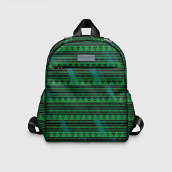 Детский рюкзак Геометрические треугольники тёмно-зелёный