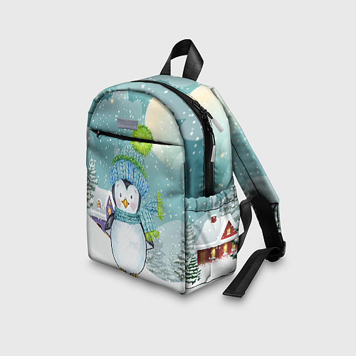 Детский рюкзак Новогодний пингвин / 3D-принт – фото 3