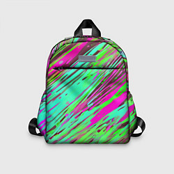Детский рюкзак Разноцветные брызги зелёные и розовые, цвет: 3D-принт