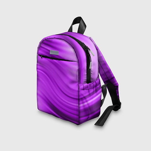 Детский рюкзак Розово фиолетовый абстрактный узор волны / 3D-принт – фото 3