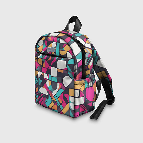 Детский рюкзак Разноцветные ретро фигуры / 3D-принт – фото 3